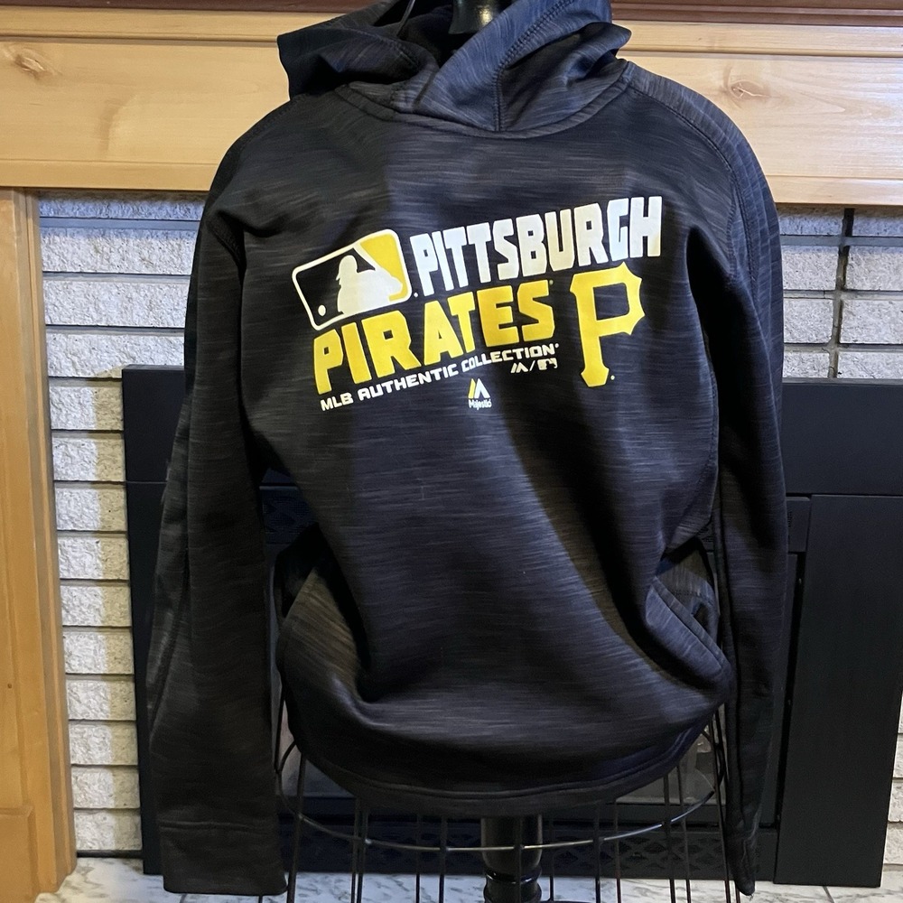 Kids XL Majestic Pittsburgh Pirates‎ MLB Fleece Pullover Baseball Hoodie Adult S